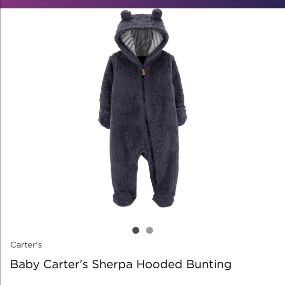 Baby carter’s Sherpa hooded bunting - Picture 7 of 8